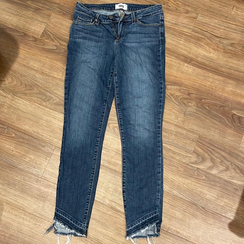 PAIGE denim size 28 distressed ankle jeans